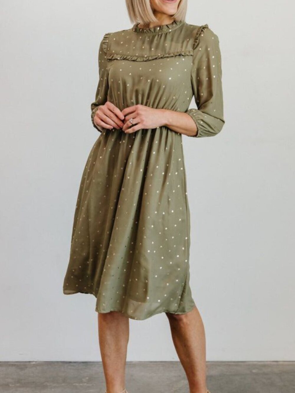 Baltic Born | Nixon Pintuck Ruffle Midi Dress